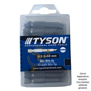 Tyson Vidalama Ucu Bits Uç - Sl5.5 Düz - 5 Cm. - 30 Adet