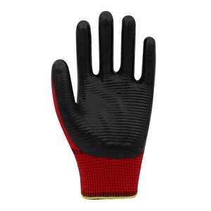 Polyester-nitril İş Eldiveni Pn5 Zebra No: 10 Kirmizi - 3 Çift