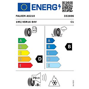 195/45 R16 Tl 84v Xl Euroall Season As210 Dört Mevsim Lastiği (üretim Tarihi:2024)