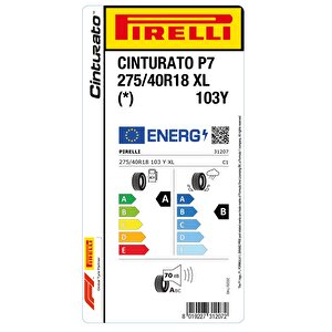 275/40 R18 103y Xl Cinturato P7 (*) Oto Yaz Lastiği (üretim: 2024)