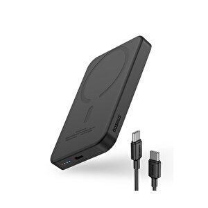 Mgsafe Mini 20w 5.000 Mah Kablosuz Şarjlı Powerbank Siyah Modern Tasarım 826334