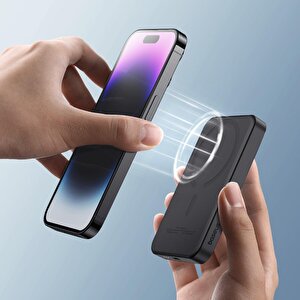 Mgsafe Mini 20w 5.000 Mah Kablosuz Şarjlı Powerbank Siyah Modern Tasarım 826334