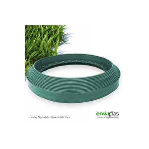 Pratik Garden Çim Ayırıcı 25 M Yeşil Çim Sınırlayıcı Taş Toprak Ayıracı Çim Ayracı Çim Bariyeri
