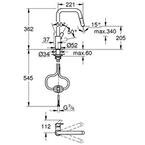 Grohe Eurosmart Eviye Bataryası 2 Akışlı Supersteel - 30619dc0