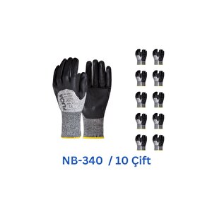 Nb-340 Nitril Eldiven | Kesilme Direnci Ve Yağ Korumasında Üstün Performans No:8-10 Çift