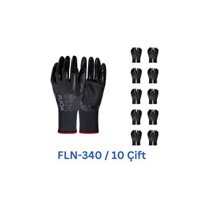 Fln-340 Nitril Hassas Eldiven; 3/4 Kaplama, Üstün Yağ Koruması Ve Dayanıklılık No:8-10çift