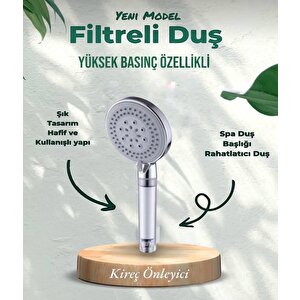 10 Adet Yedek Filtreli Lüks Model Kireç Önleyici Özellikli 5fonksiyonlu Duş Başlığı