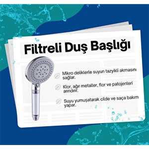 10 Adet Yedek Filtreli Lüks Model Kireç Önleyici Özellikli 5fonksiyonlu Duş Başlığı