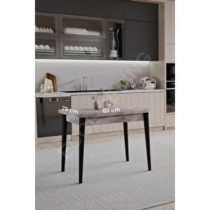 Tek, Açılır, Döner, Mutfak Masası Takımı, Yemek Masası, Kapalı Ölçü: 75x80 Cm - Açık Ölçü: 80x150 Cm