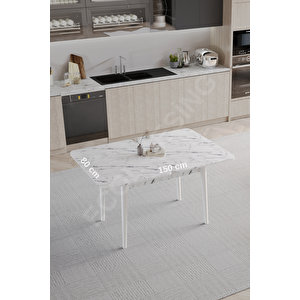 Tek, Açılır, Döner, Mutfak Masası Takımı, Yemek Masası, Kapalı Ölçü: 75x80 Cm - Açık Ölçü: 80x150 Cm