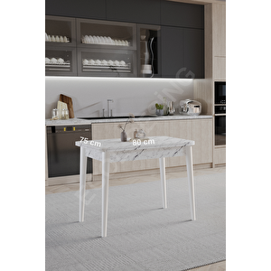Tek, Açılır, Döner, Mutfak Masası Takımı, Yemek Masası, Kapalı Ölçü: 75x80 Cm - Açık Ölçü: 80x150 Cm