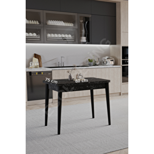 Tek, Açılır, Döner, Mutfak Masası Takımı, Yemek Masası, Kapalı Ölçü: 75x80 Cm - Açık Ölçü: 80x150 Cm