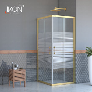 Kare Gold Buzlu Cam Duşakabin 95x95 cm