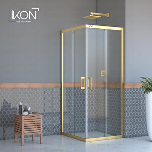 Kare Gold Cam Duşakabin 120x120 cm