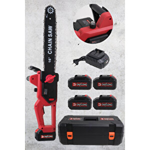4 Bataryali 2 Adet Şarj Ci̇hazli Otomati̇k Yağlama Şarjli 16inch Yeni̇ Nesi̇l Odun Kesme Maki̇nası 21 watt