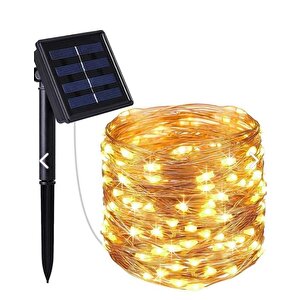 Solar Peri Led 20m 200 Led Gün Işığı Bahçe Aydınlatma Dekorasyon Güneş Enerjili