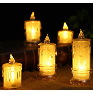 Led Işıklı Mum 11cm Gün Işığı 12'li̇