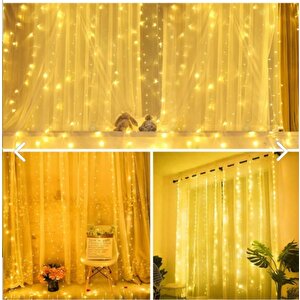 2*2 Perde Led Sarı Işık Dekoratif Led Aydınlatma