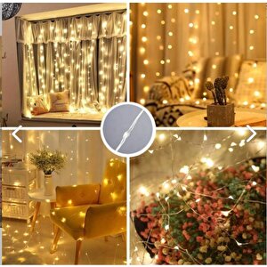 2*2 Perde Led Sarı Işık Dekoratif Led Aydınlatma