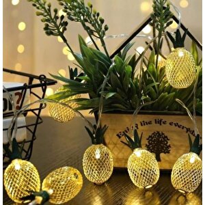 2m 10 Led Pilli 2 Kademeli Ananas Led Işık