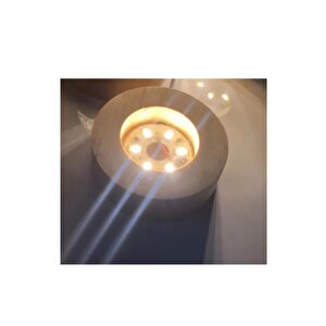 Dekoratif Dolunay Tasarımlı Ahşap Altlıklı Işıklı Cam Küre Büyük Boy 8cm