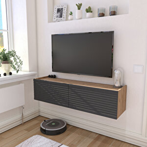 Selin Luxe Tv Ünitesi Tv Sehpası Ahşap/ Antrasit Antrasit
