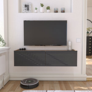 Selin Luxe Tv Ünitesi Tv Sehpası Ahşap/ Antrasit Antrasit