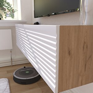 Selin Luxe Tv Ünitesi Tv Sehpası Ahşap/Beyaz