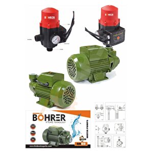 Böhr 0.5 Hp 370 Watt Otomatik Aç - Kapa Hidrofor Set Pompa - 1 '' 1 Parmak 220v