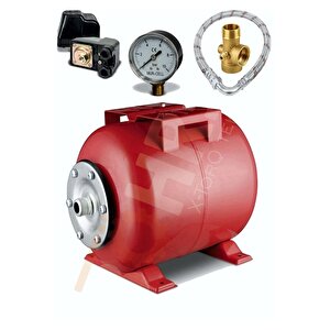 Crw100-i 100 Lt Full Set Yatay Hidrofor Genleşme Tankı - Manometre+durug Şalter+beşyol+70cm Flex