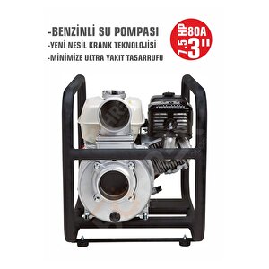 9 Hp Kendinden Emişli 2 Inç 50a Benzinli Su Pompası - Self Priming Trash Water Pump