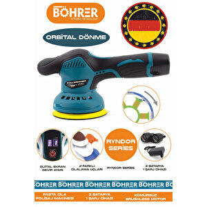 Alman V258 Çi̇ft Akülü Orbi̇tal 8 Kademeli̇ Di̇ji̇tal Pasta Ci̇la Araç Parke Mermer Poli̇saj Maki̇nesi̇