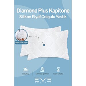 Antialerjik Vakumlu Fermuarlı Yıkanabilir Diamon Plus Kapitone Yastık 50x70 Cm 800 Gr