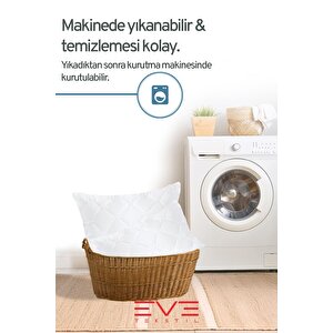 Antialerjik Vakumlu Fermuarlı Yıkanabilir Diamon Plus Kapitone Yastık 50x70 Cm 800 Gr