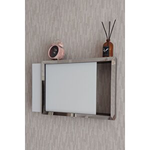 Siyah-gümüş 25x35x7 Cm Düz Kapaklı Duvara Asılabilir Sigorta Ve Modem-wifi Saklama Kutusu! Saklama Kutusu