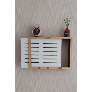 Siyah-gold 30x40x7 Cm Izgaralı Duvara Asılabilir Sigorta Ve Modem-wifi Saklama Kutusu! Saklama Kutusu