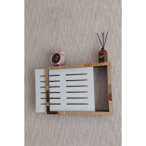 Siyah-gold 30x40x7 Cm Izgaralı Duvara Asılabilir Sigorta Ve Modem-wifi Saklama Kutusu! Saklama Kutusu