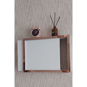 Beyaz-rose 30x40x7 Cm Düz Kapaklı Duvara Asılabilir Sigorta Ve Modem-wifi Saklama Kutusu! Saklama Kutusu