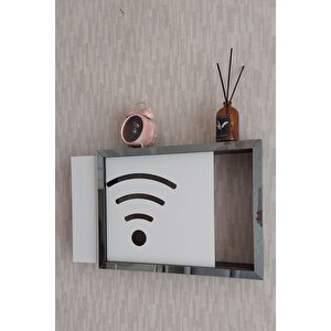 Siyah-füme 30x40x7 Cm Wifi Amblemli Duvara Asılabilir Sigorta Ve Modem-wifi Saklama Kutusu! Saklama Kutusu