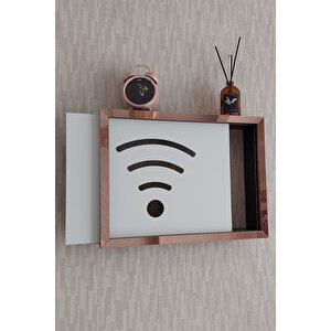 Siyah-rose 30x40x7 Cm Wifi Amblemli Duvara Asılabilir Sigorta Ve Modem-wifi Saklama Kutusu! Saklama Kutusu