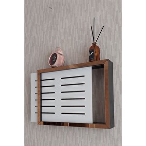 Siyah-bronz 25x35x7 Cm Izgaralı Duvara Asılabilir Sigorta Ve Modem-wifi Saklama Kutusu! Saklama Kutusu