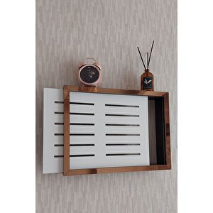 Siyah-bronz 25x35x7 Cm Izgaralı Duvara Asılabilir Sigorta Ve Modem-wifi Saklama Kutusu! Saklama Kutusu
