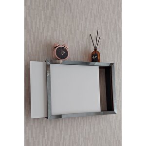 Siyah-füme 30x40x7 Cm Düz Kapaklı Duvara Asılabilir Sigorta Ve Modem-wifi Saklama Kutusu! Saklama Kutusu