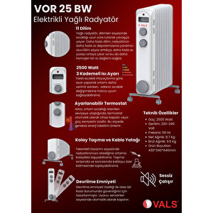 Vals Yağlı Radyatör  Beyaz