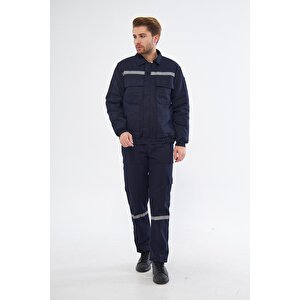 İş Elbisesi Mont Pantolon Takım 7/7 Gabardin Kumaş Reflektörlü S