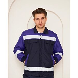 Mervem Saks Mavi Robalı Lacivert Soğuk Hava Mont Pantolon Takım Su Ve Rüzgar İticili 3XL