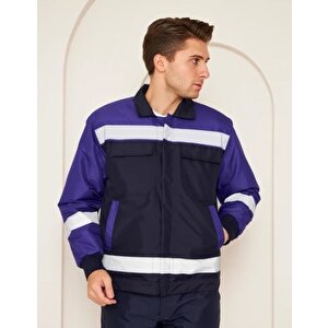 Mervem Saks Mavi Robalı Lacivert Soğuk Hava Mont Pantolon Takım Su Ve Rüzgar İticili 3XL