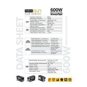 12v Volt 600w Watt Modifiye Sinüs İnverter (220v Çevirici)