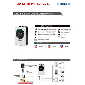 3.6kw 24v 120a Mppt Yüksek Pv (aküsüz Çalışabilen) Akıllı İnverter