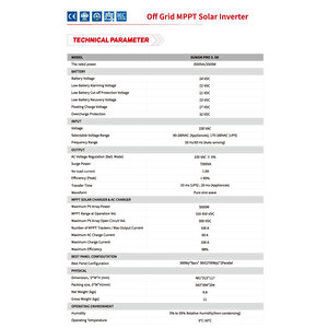 3500 Watt 24 Volt Yüksek Pv Voltajlı Mppt Akıllı Tam Sinüs İnverter